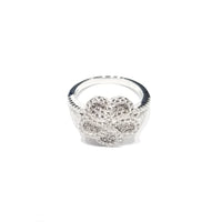Five Leaf Spiral CZ Ring (Sterling Silver)