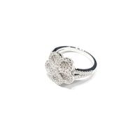 Five Leaf Spiral CZ Ring (Sterling Silver)