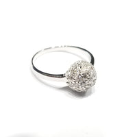 Round Ball CZ Ring (Sterling Silver)
