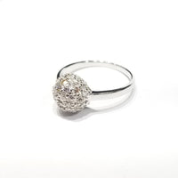 Round Ball CZ Ring (Sterling Silver)