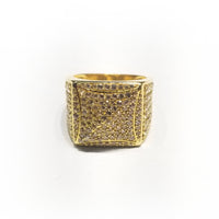 Iced Out Yellow Gold CZ Ring (14K)
