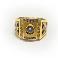 Squared Iced Out CZ Ring (14K)