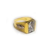 Squared CZ Crystal Ring (14K)