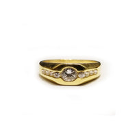 Fancy CZ Crystal Women's Yellow Gold Ring (18K)