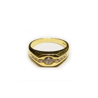 Fancy CZ Crystal Women's Yellow Gold Ring (18K)