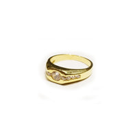 Fancy CZ Crystal Women's Yellow Gold Ring (18K)