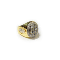 Large Oval CZ Crystal Cocktail Yellow Gold Ring
