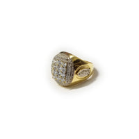 Large Oval CZ Crystal Cocktail Yellow Gold Ring