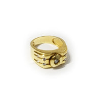 Seven CZ Crystal Yellow Gold Ring