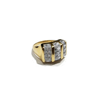 CZ Crystal Grill Yellow Gold Iced Out Hi Hop Ring (14K)