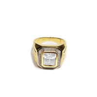 Pave Halo Radiant Cut Ring (14K)