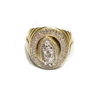 Halo Pave Virgin Mary CZ Ring (14K)