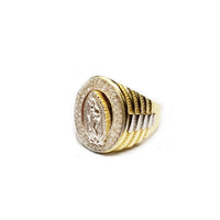 Halo Pave Virgin Mary CZ Ring (14K)