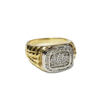 CZ Crystals Cocktail Two-Toned Ring (14K)