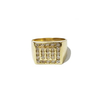 Iced Out CZ Crystals Yellow Gold Ring (14K)