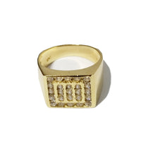 Iced Out CZ Crystals Yellow Gold Ring (14K)