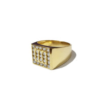 Iced Out CZ Crystals Yellow Gold Ring (14K)