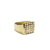 Iced Out CZ Crystals Yellow Gold Ring (14K)
