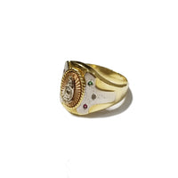 Halo Virgin Mary CZ Ring (14K)