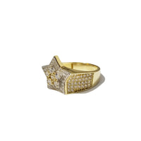 Iced Out CZ Star Two-Toned Ring (14K)