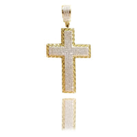 Diamond Cross Two-Toned Gold Pendant (10K)