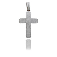 Diamond Iced Out White Cross White Gold Pendant (14K)