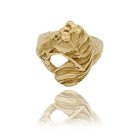 Horse Head Yellow Gold Ring (14K)