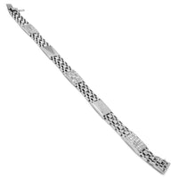 Crystalized Wide White Gold Bracelet (14K).