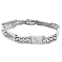 Crystalized Wide White Gold Bracelet (14K).
