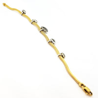 Curved Five Charms Yellow Gold Bracelet (14K).