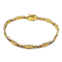 Curved Two-Toned Gold Bracelet (14K).