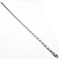 Solid Flat White Gold Bracelet (14K).