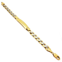 Two-Tone Curb Link ID Bracelet (14K).