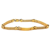 Mesh/Solid Yellow Gold Bracelet (14K).