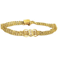 4 Row Rope Braided CZ Bracelet (14K).