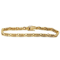Striped Bar Yellow Gold Bracelet (14K).