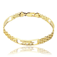 Panther Trio Woven Bracelet (14K)
