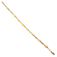 Tri-Color Gold Mooncut Beads Bracelet (14K).