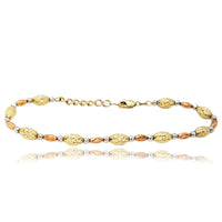 Tri-Color Gold Mooncut Beads Bracelet (14K).