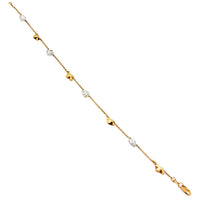 Cable link charm bracelet (14K).