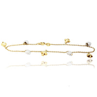Cable link charm bracelet (14K).