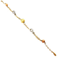 Tri-Color charm Bracelet (14K).