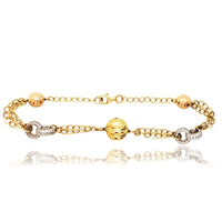 Tri-Color charm Bracelet (14K).