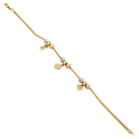 Popcorn link charm bracelet (14K).