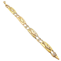 CZ Dolphin Bracelet (14K).