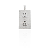 Iced-Out Electric Socket Pendant (Silver)