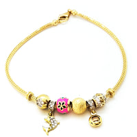 Snake Chain Charm Bracelet (14K).