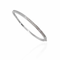 Ladies' Linear Stoneset Bangle (Silver)