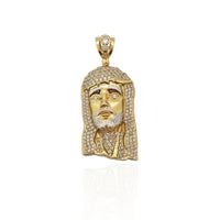 Iced-Out Jesus Head Pendant (14K)