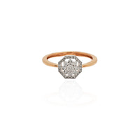 Diamond Octagon Sun Flower Ring (14K).